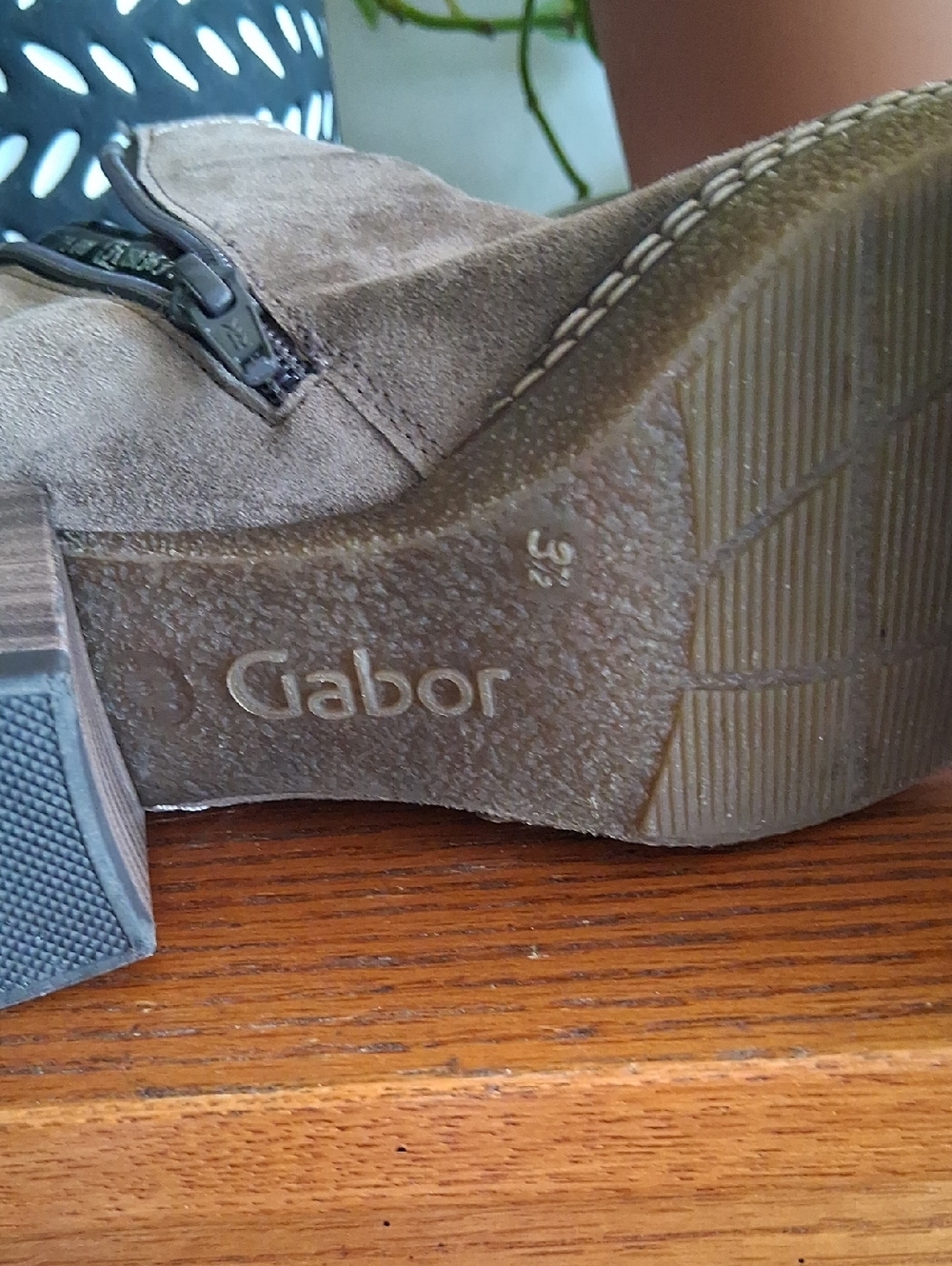 Gabor Lilia Chelsea Taupe Suede Ankle Booties with Low Stacked Heel - Picture 4 of 7